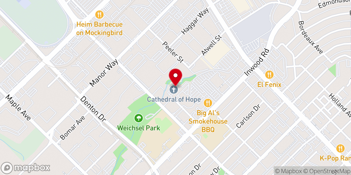 Map showing location of Cathedral Of Hope
