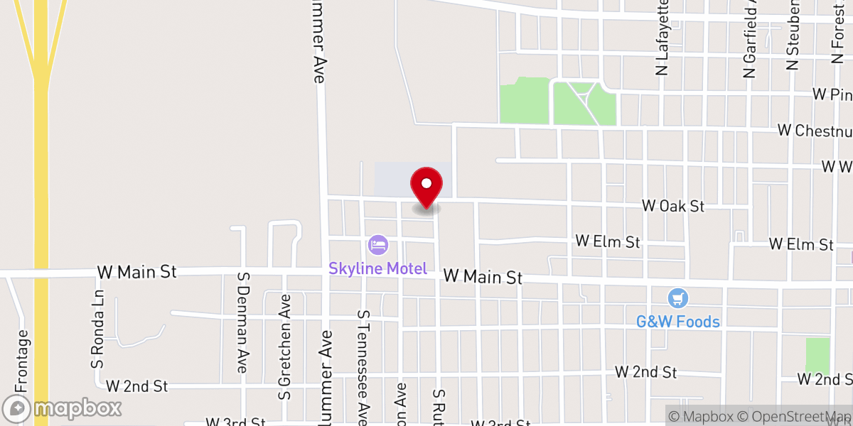 Map showing location of Church of Christ