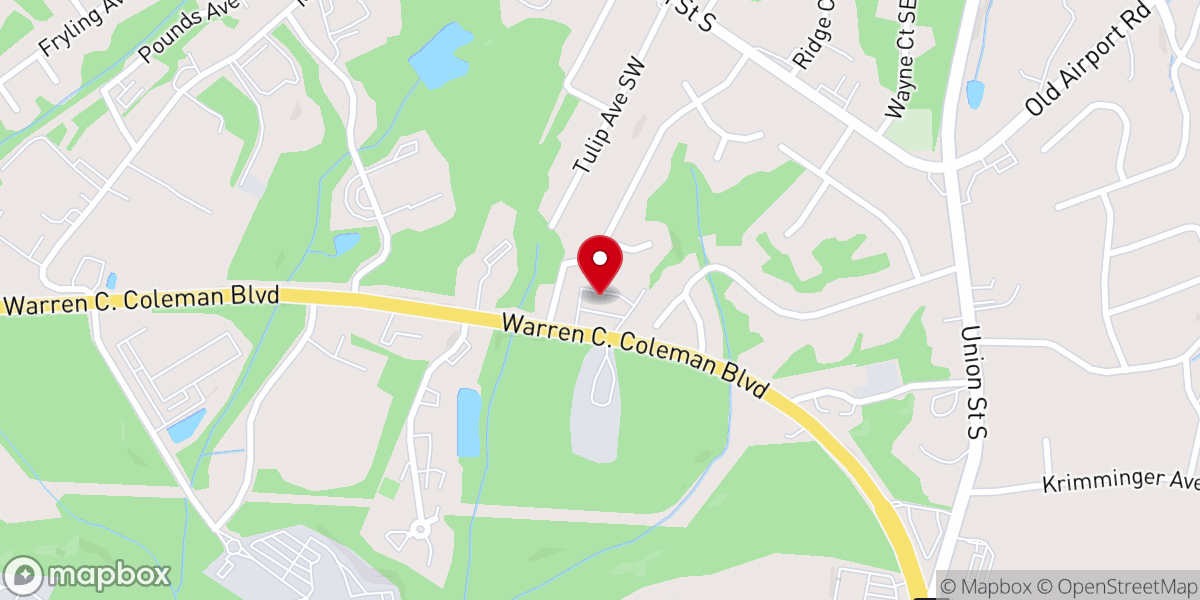 Map showing location of The Rock Christian Church