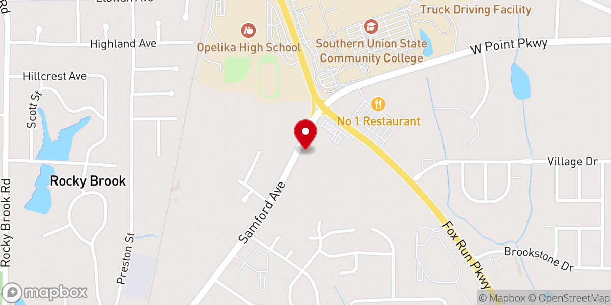 Map showing location of Hopewell Primitive Baptist Church