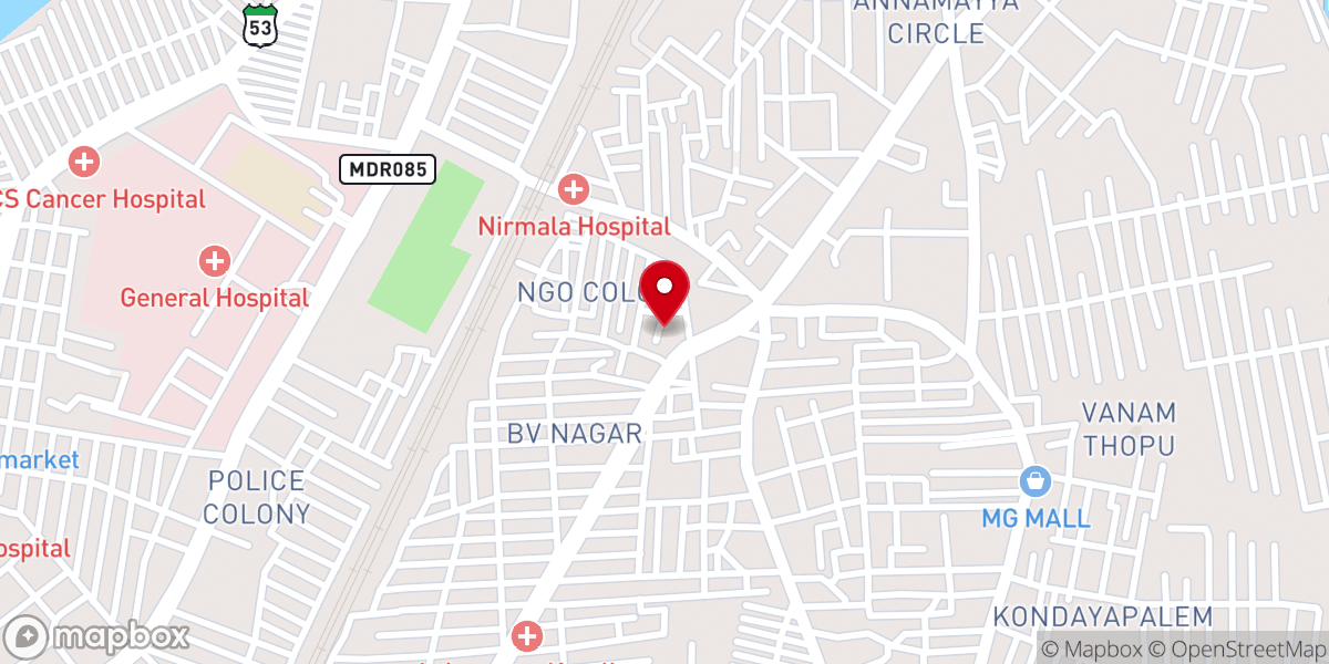 Map showing location of South Andhra Lutheran Sts. Peter and Paul's Church