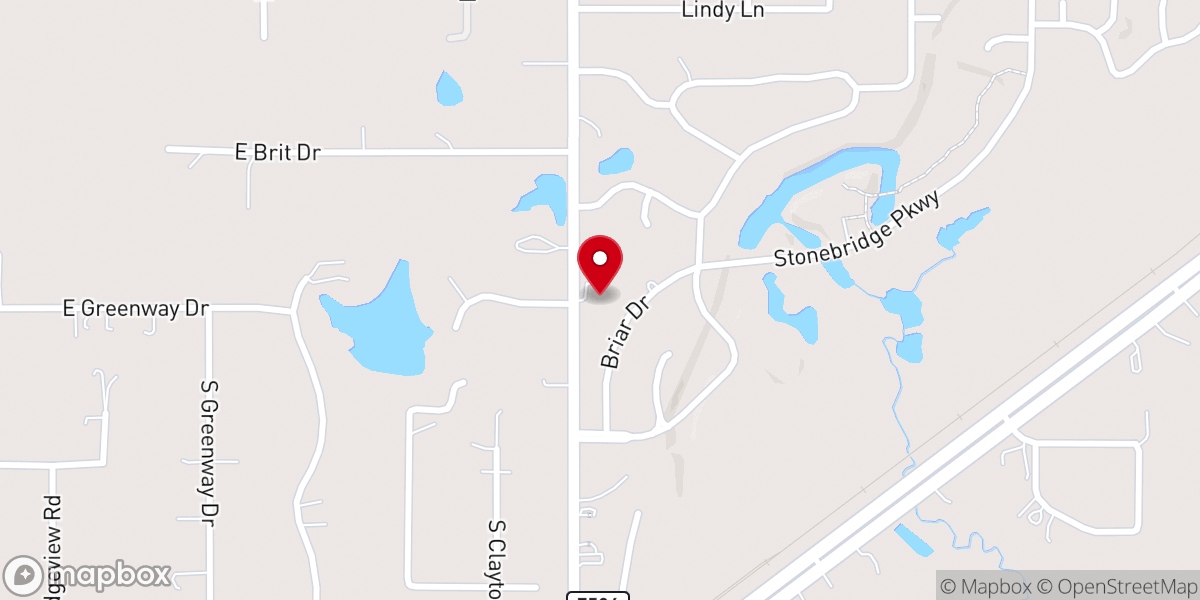 Map showing location of Verdigris First Baptist Church
