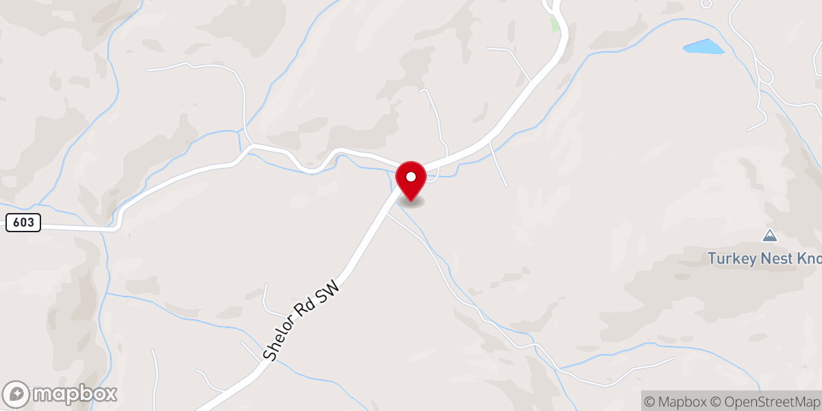 Map showing location of Green Mountain Baptist Church