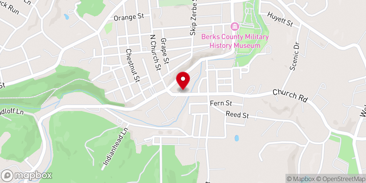 Map showing location of St John's Lutheran Parish House