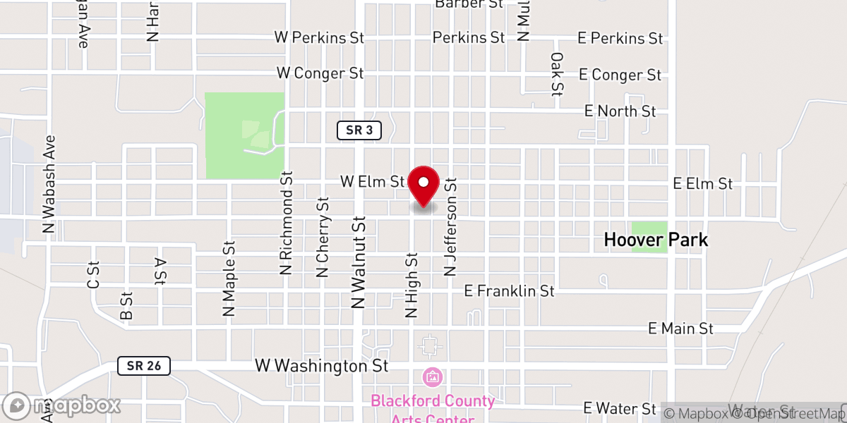 Map showing location of First Christian Church