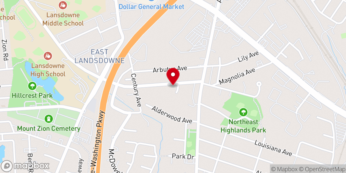 Map showing location of Iglesia El Sendero de la Cruz de Baltimore