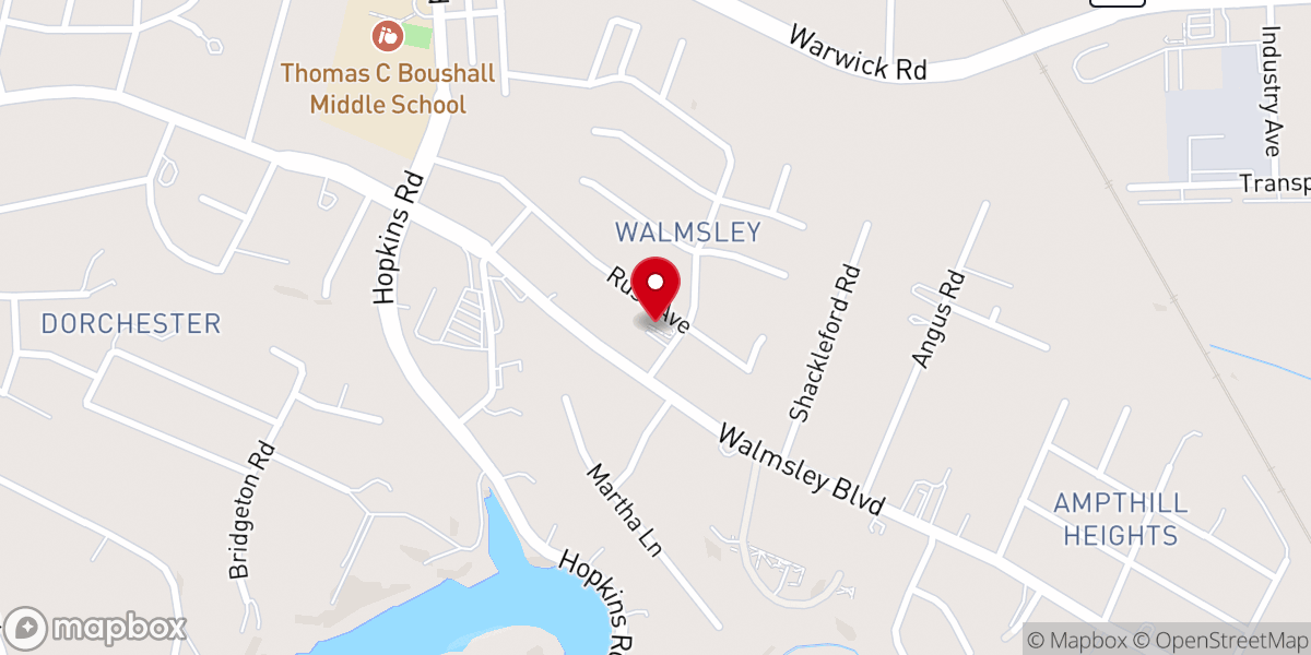 Map showing location of Walmsley Baptist Church