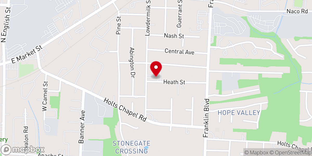 Map showing location of Gethsemane Baptist Church