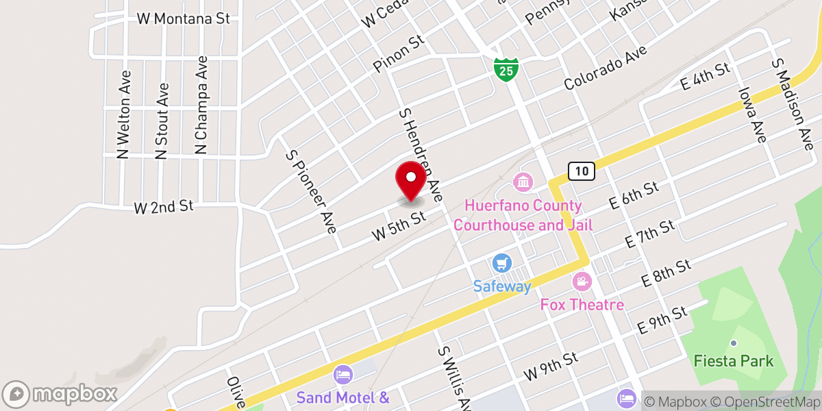 Map showing location of Praise Church Walsenburg