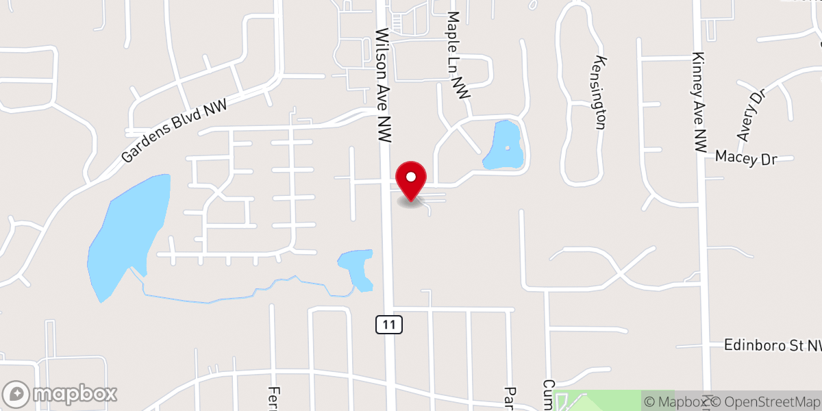Map showing location of New Life Baptist Church