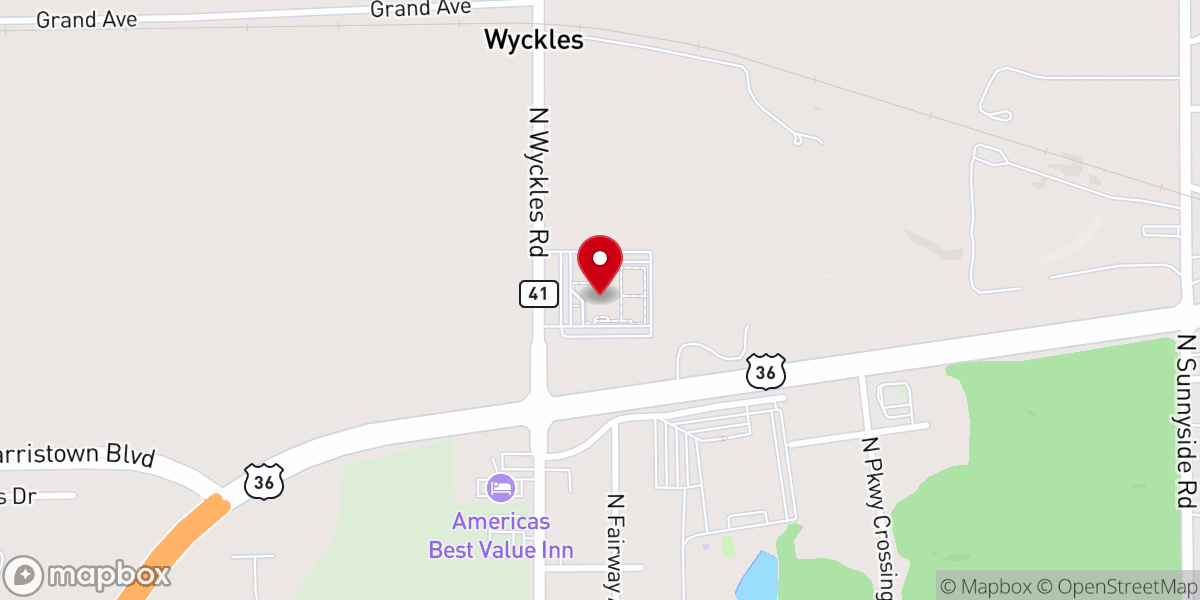 Map showing location of Tabernacle Baptist Church