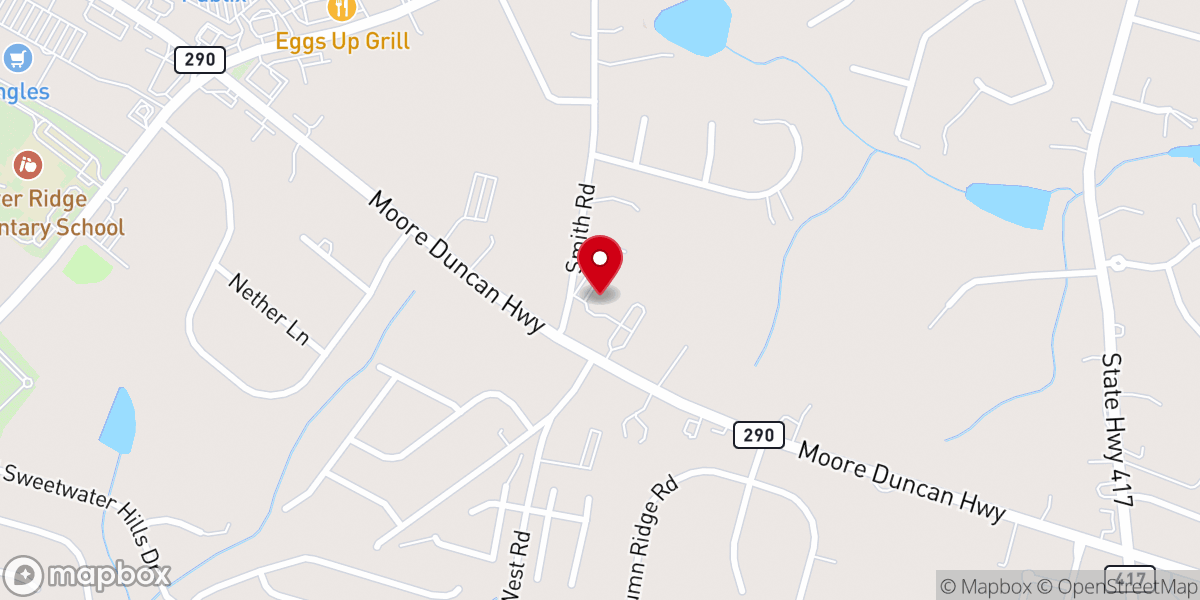 Map showing location of House of Glory Church