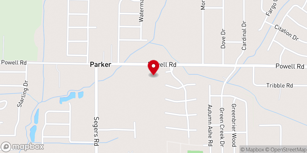 Map showing location of Parker Chapel