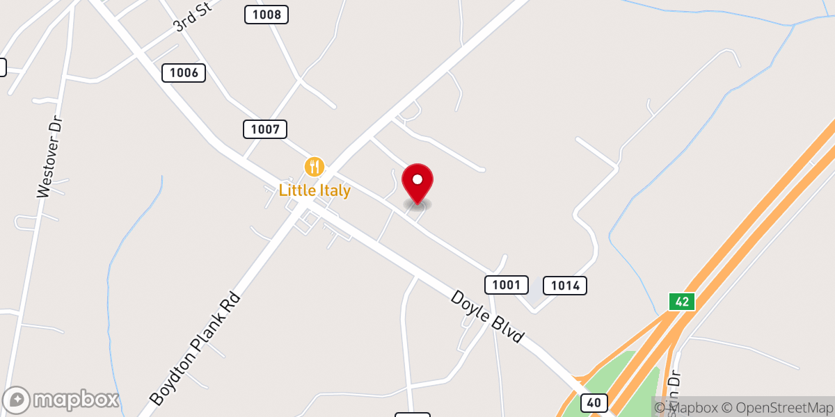 Map showing location of Big Bethel Church