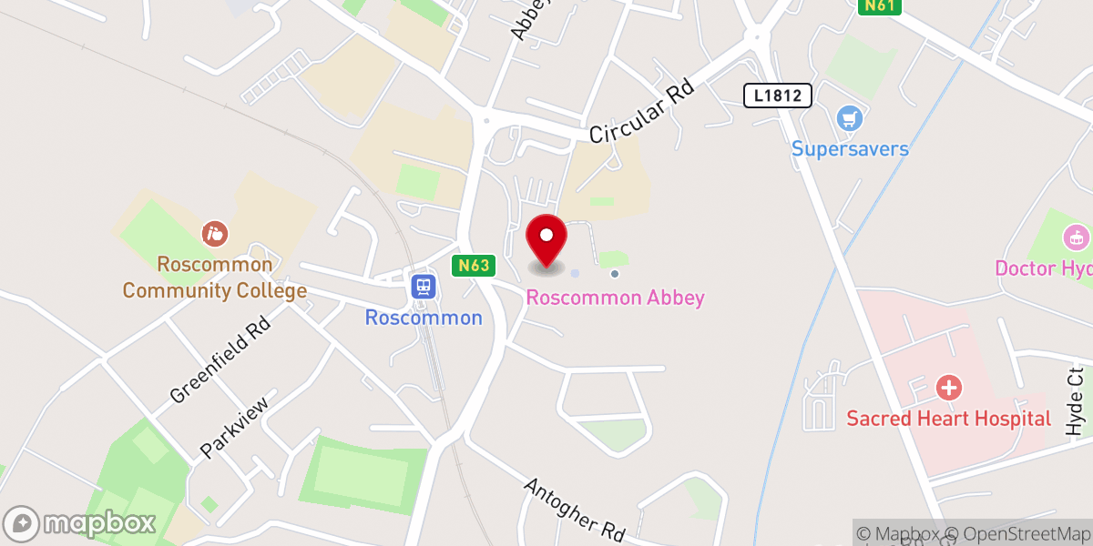 Map showing location of Abbey Hotel