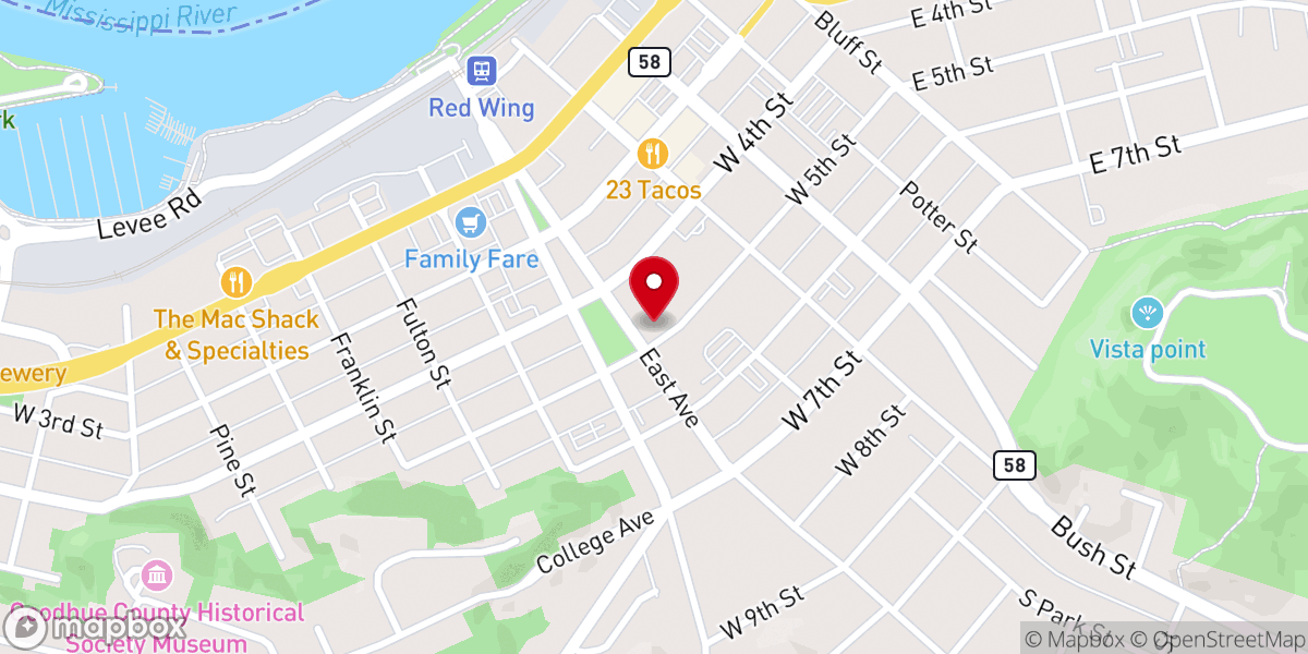 Map showing location of St. John's Lutheran School