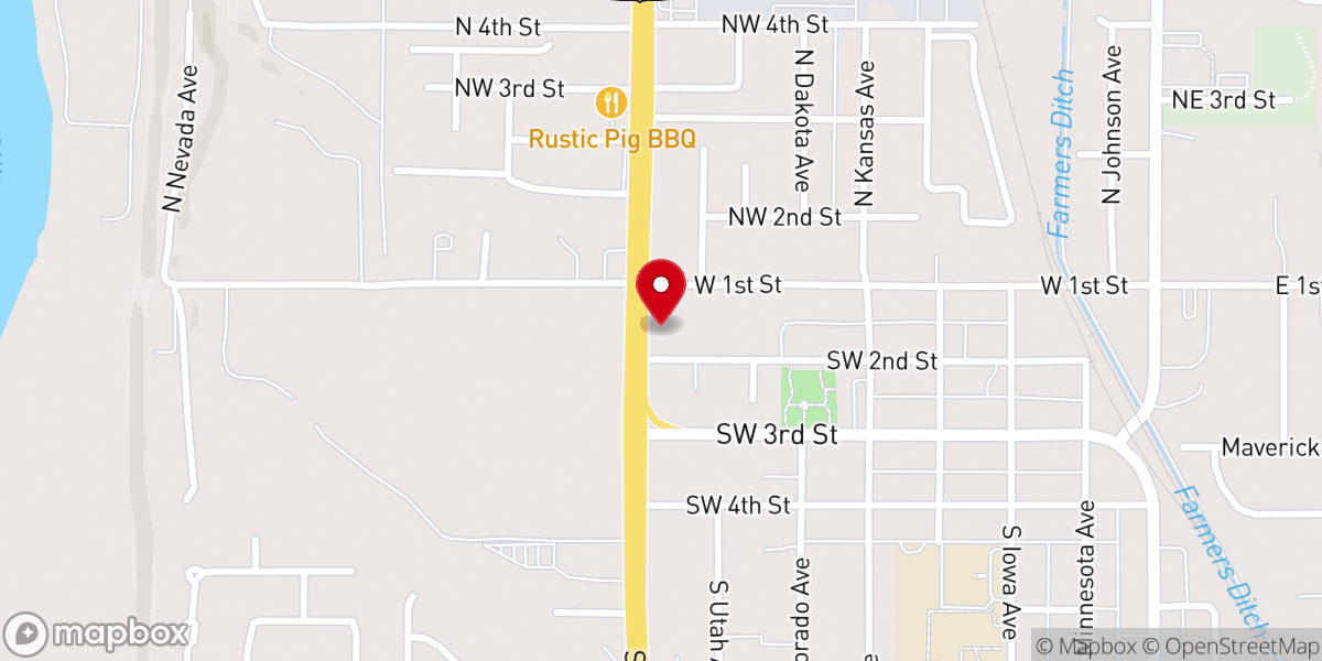 Map showing location of Highway Assembly of God - Food Distribution Center