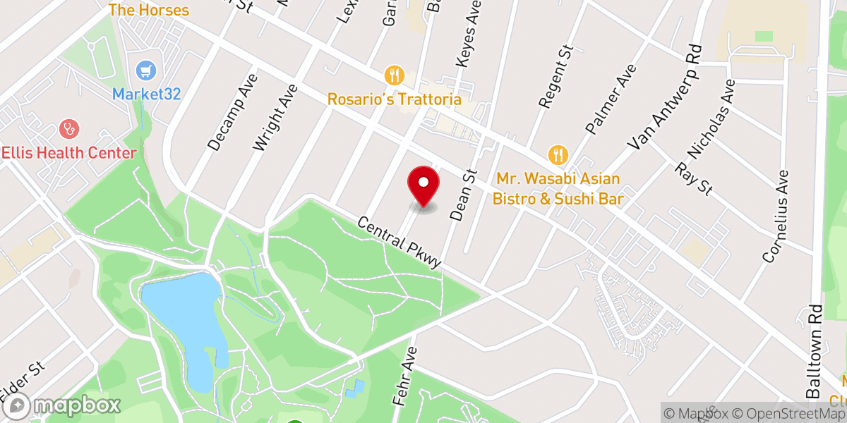 Map showing location of Clifton Park Assembly of God