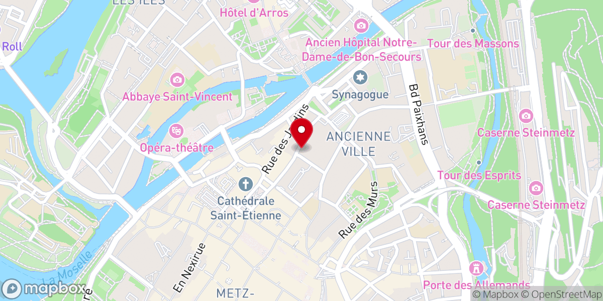 Map showing location of Église des Petits-Carmes