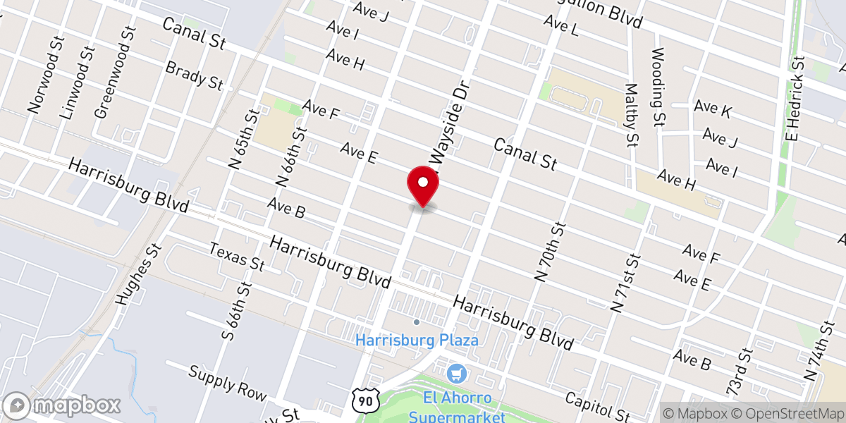 Map showing location of Centro Cristiano Pentecostal