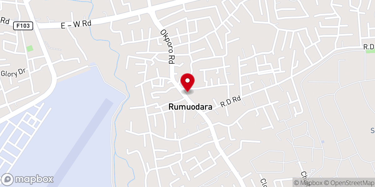 Map showing location of St. Simons Anglican Church Okporo