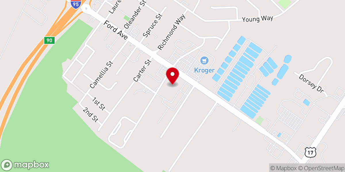 Map showing location of First Baptist Church Richmond Hill