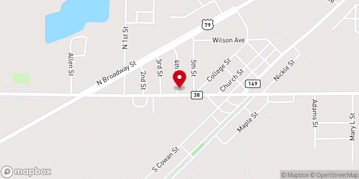 Map showing location of Hughes United Methodist Church