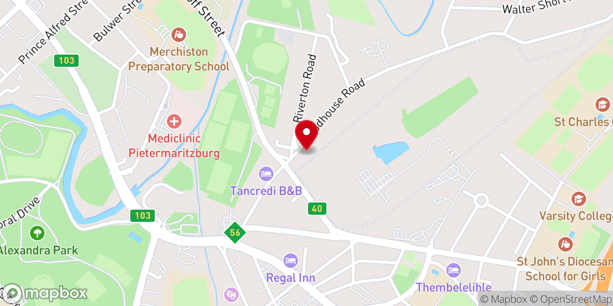 Map showing location of Hosanna Church