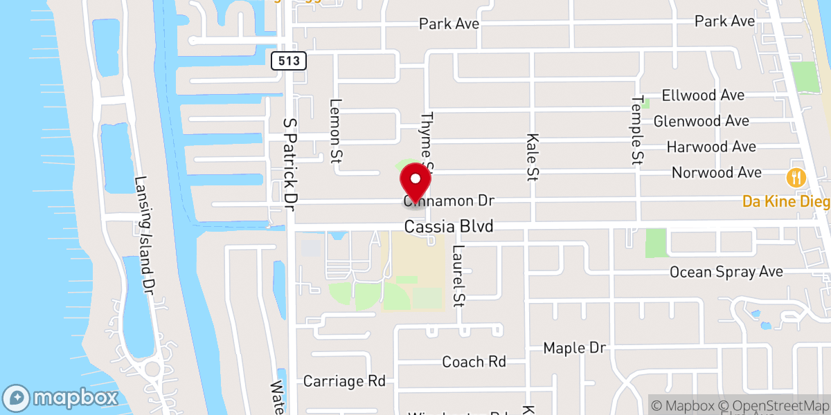 Map showing location of Calvary Chapel Surfside