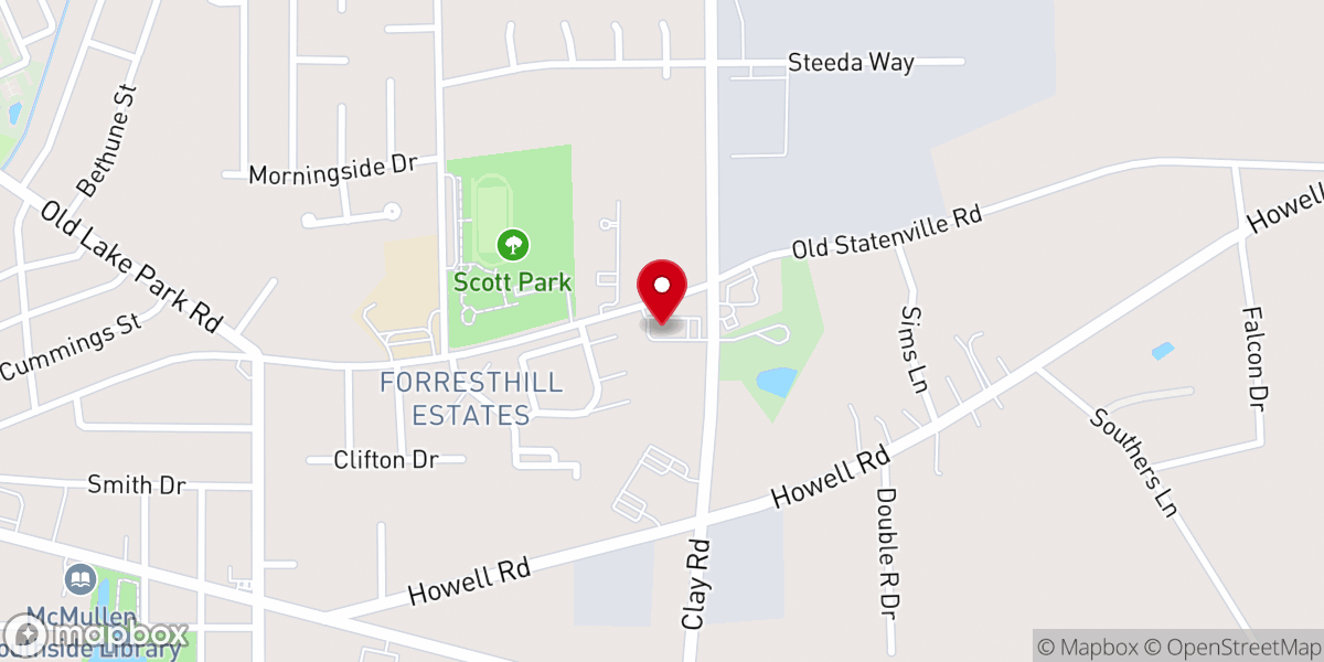 Map showing location of Southside Church of Christ