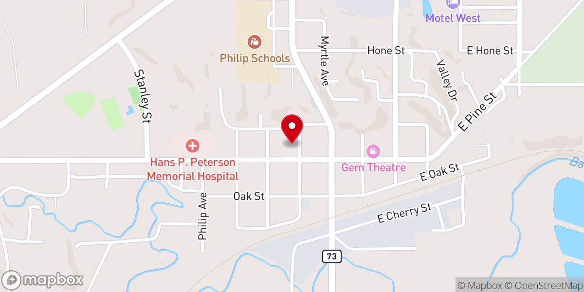 Map showing location of Philip United Methodist Church