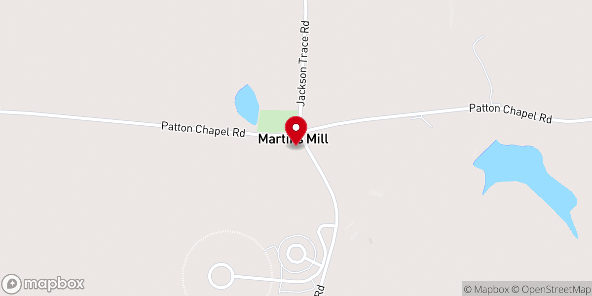 Map showing location of Patton Chapel Baptist Church