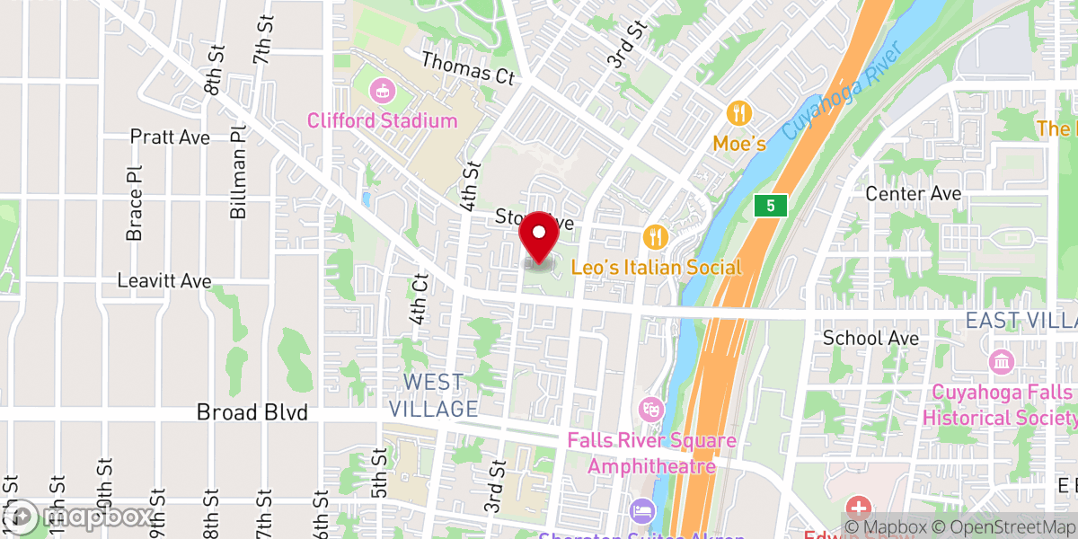 Map showing location of First United Methodist Church