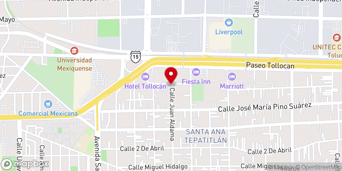 Map showing location of Vivo Por Jesús - Iglesia Cristiana En Toluca