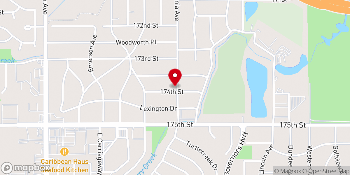 Map showing location of Hazel Crest Community Church of God