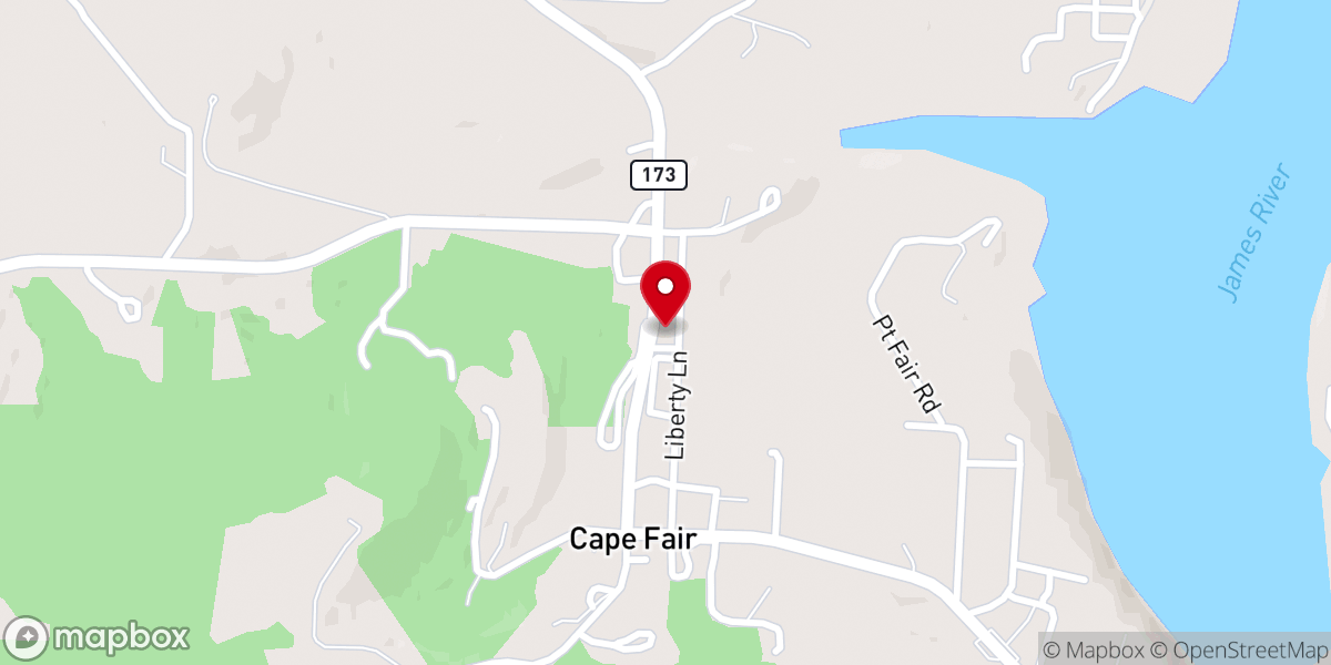 Map showing location of Church of Christ