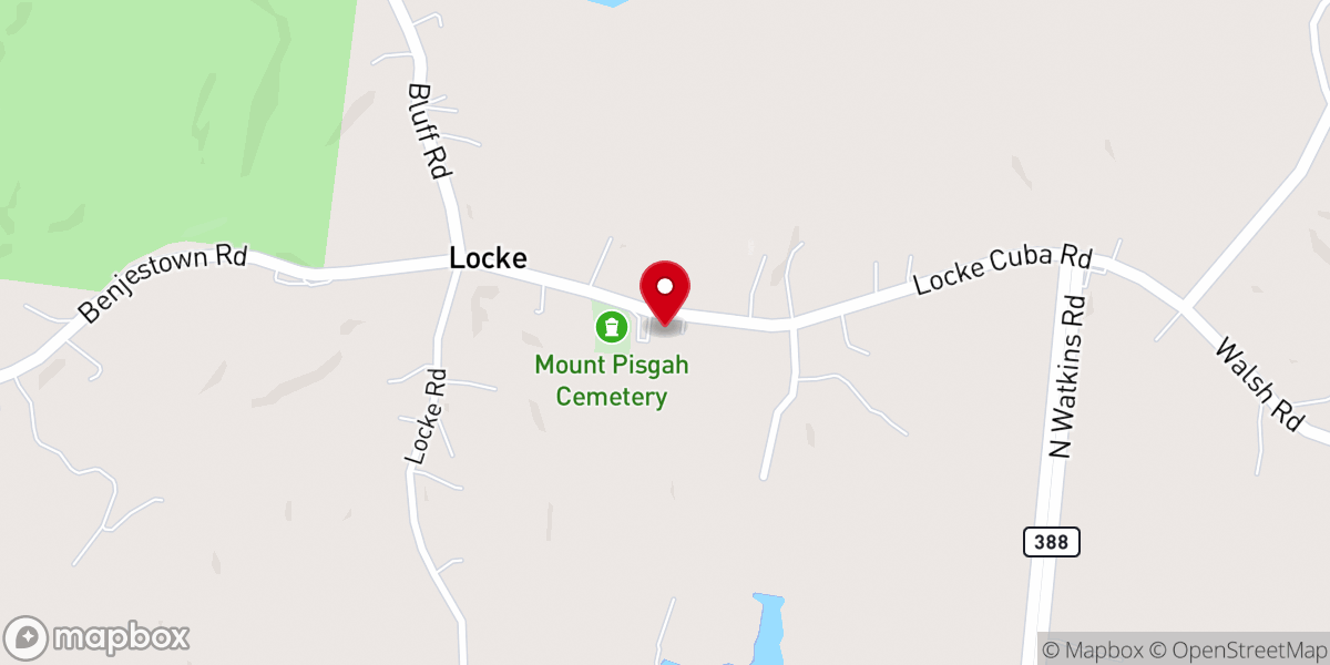 Map showing location of Shelby Forest Baptist Church