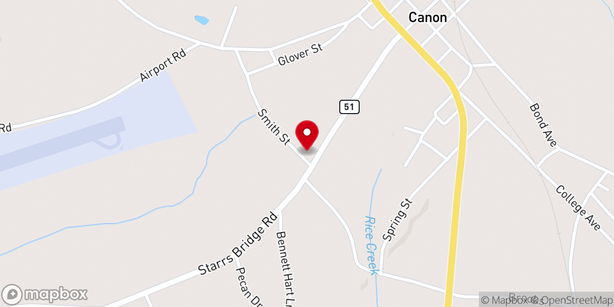 Map showing location of Canon Church of God