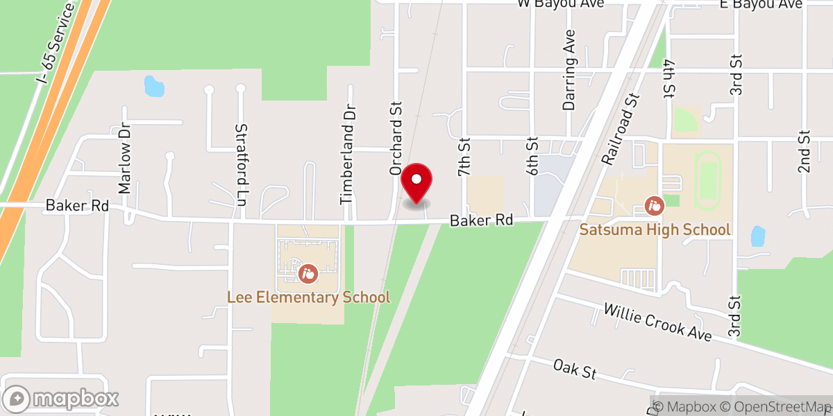 Map showing location of New Life Worship Center