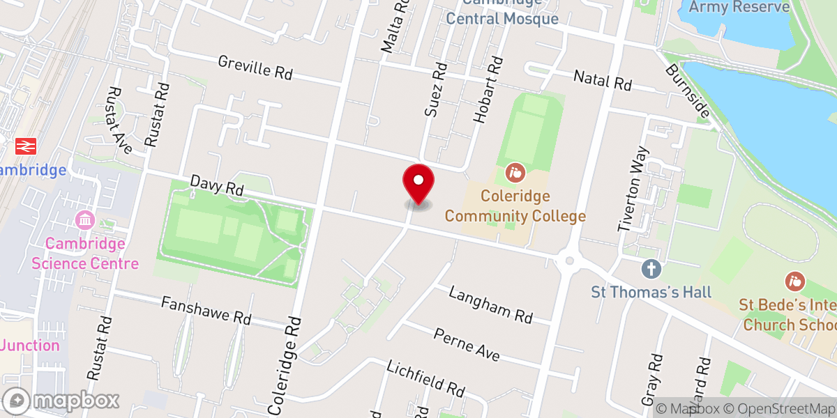 Map showing location of Biserica Penticostala Emanuel Cambridge