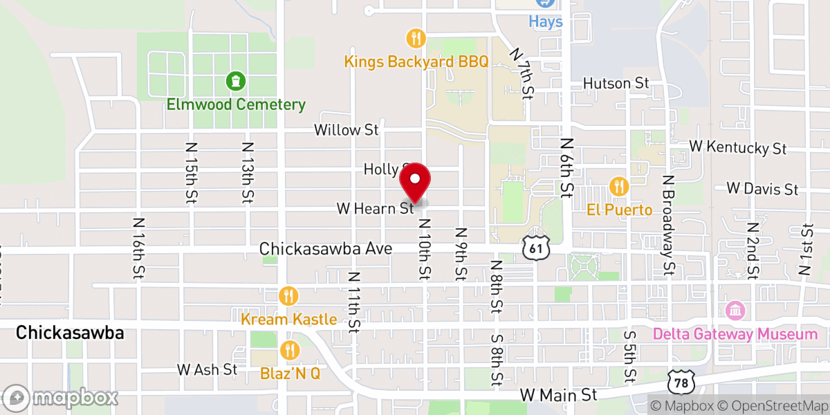 Map showing location of St Mary's Episcopal Church
