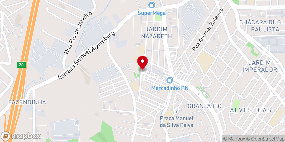 Map showing location of Igreja Batista em Jardim Nazareth