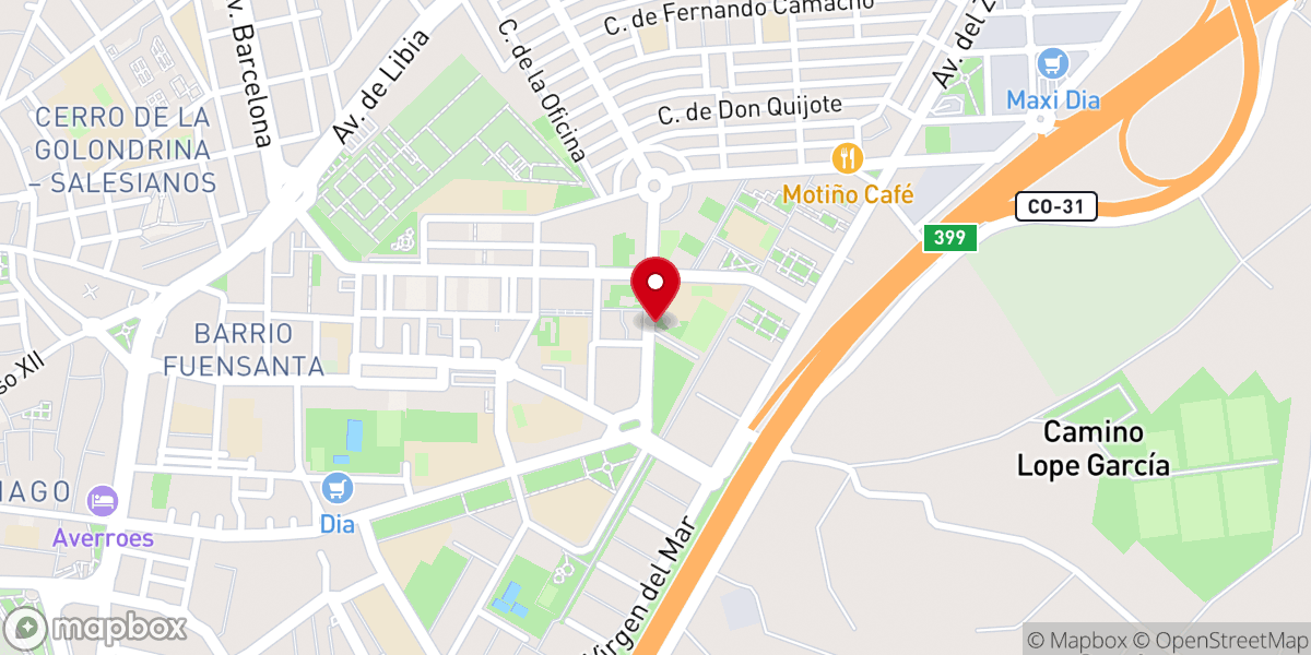 Map showing location of Parroquia San Rafael Arcángel
