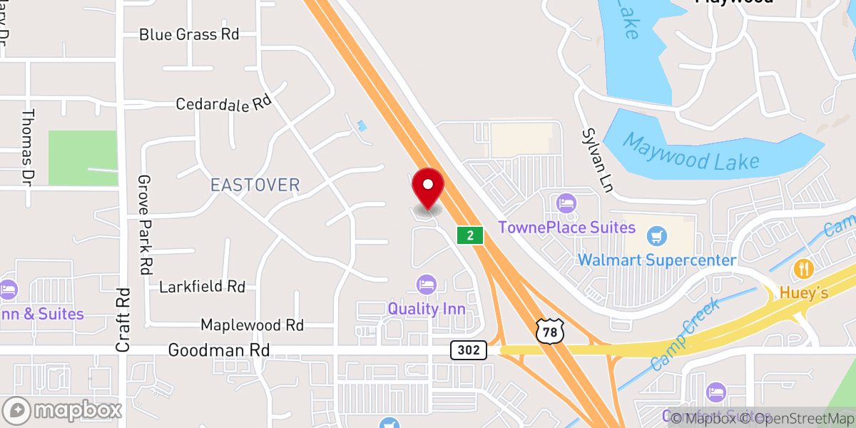 Map showing location of Victory Church