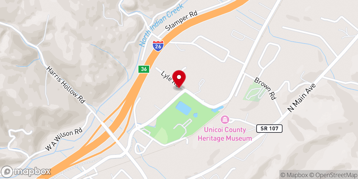 Map showing location of Bethesda Associate Reformed Presbyterian Church