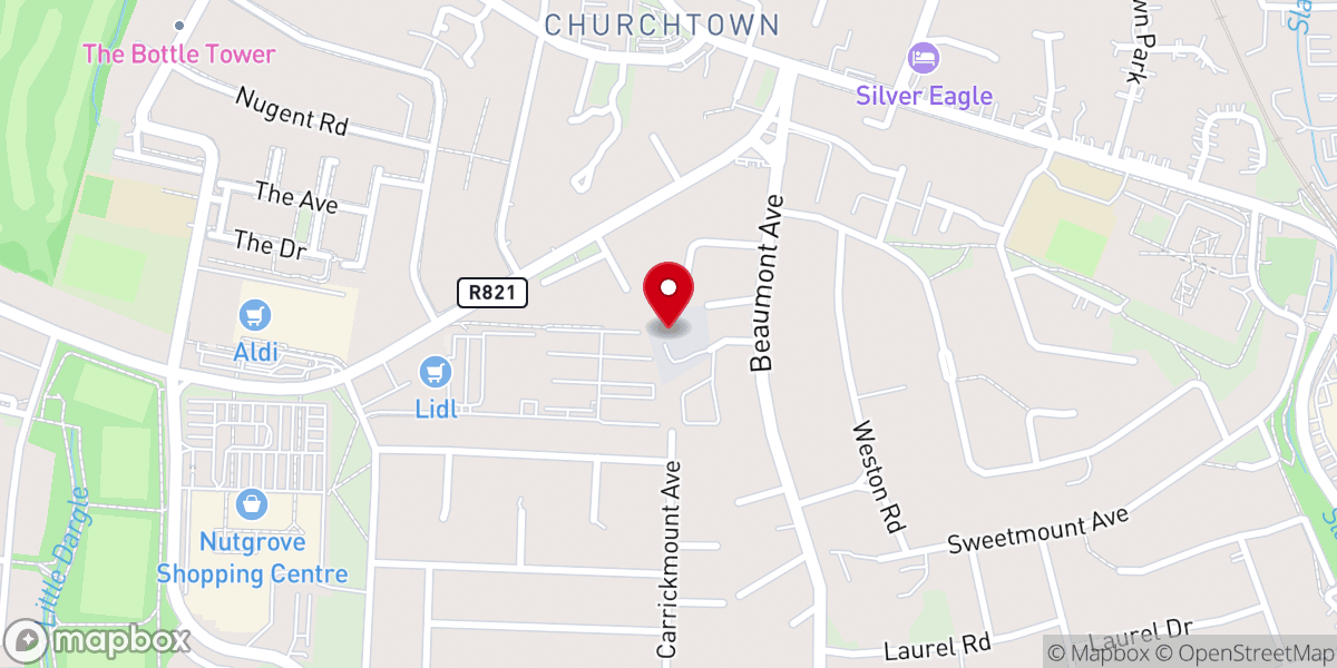 Map showing location of Crossroads Church Dublin