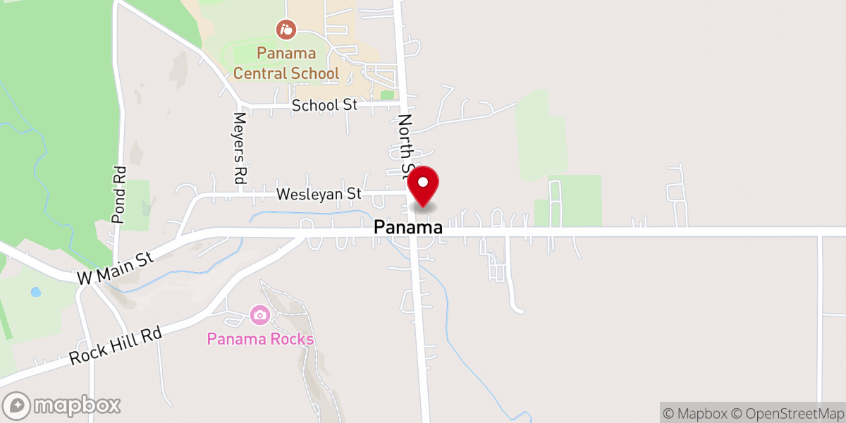 Map showing location of Village of Panama