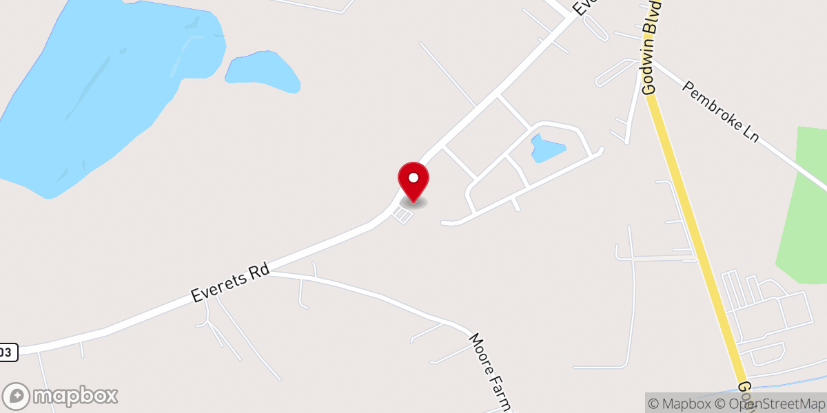 Map showing location of Little Bethel Baptist Church