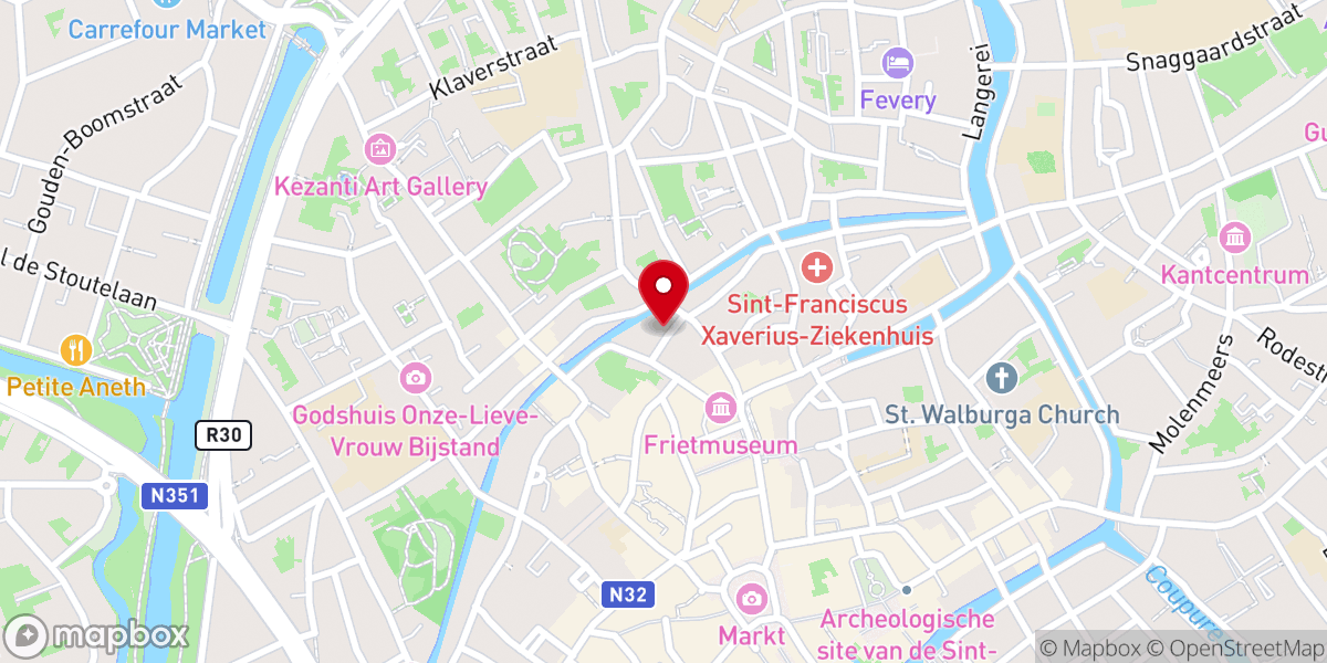 Map showing location of Brugge Onze Lieve Vrouwe kerk