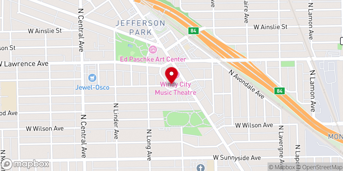Map showing location of Congregational Church of Jefferson Park UCC